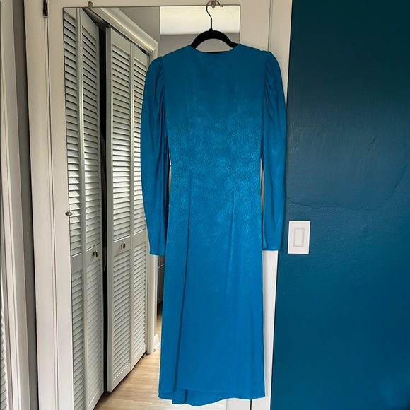 Shimmery Glam Diva Blue Wrap Dress - Picture 4 of 6